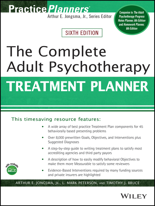 Title details for The Complete Adult Psychotherapy Treatment Planner by Arthur E. Jongsma, Jr. - Wait list